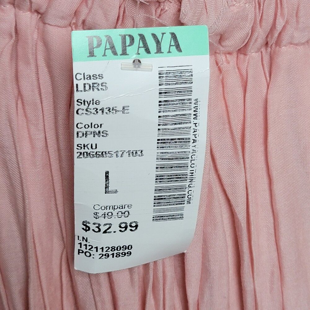 Papaya Maxi Dress Women's Large Pink Crochet Lace Bohemian Sleeveless Summer NWT - Picture 4 of 9
